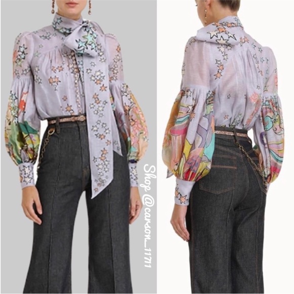 NWT Zimmermann Concert Tie Neck Blouse AU0P - Picture 5 of 15